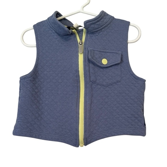 Kid's Ben Sherman Quilted Blue & Yellow Vest - Picture 1 of 9